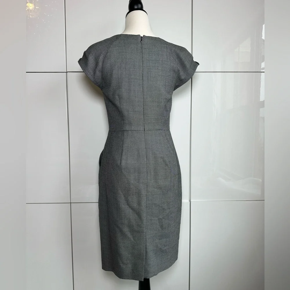 J. Crew Womens 4 Super 120s Wool Cap Sleeve Sheath Dress Career Work